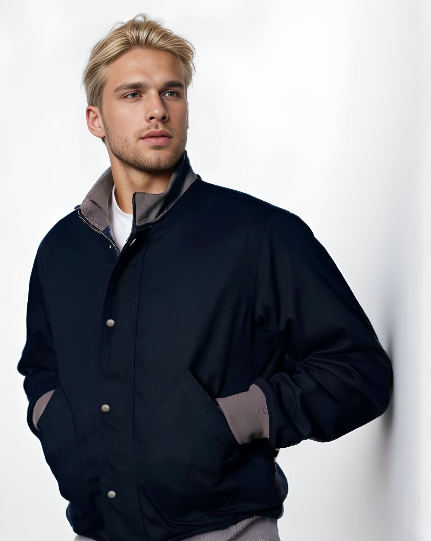Herren lässige Freizeitjacke mit funktionalen Taschen und modernem Kragen R&B