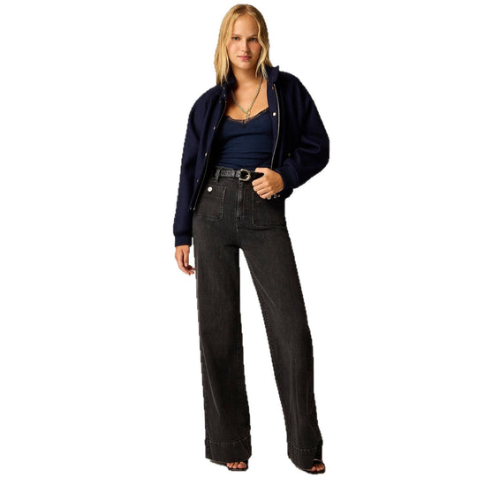 Damen Weite Komfortable Jeans mit hohen Bund R&B
