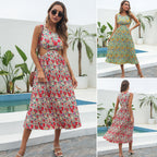 Damen Sommerkleid mit Cut-Out und floralen Motiven R&B