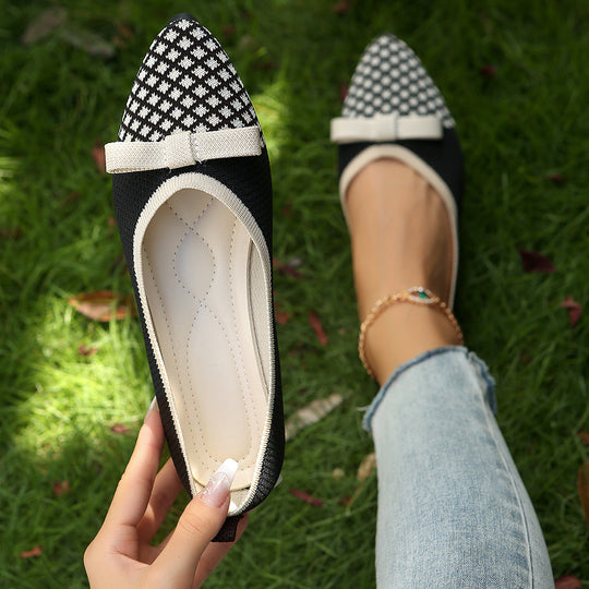 Damen spitze Ballerinas mit dekorativem Schleifen-Detail R&B
