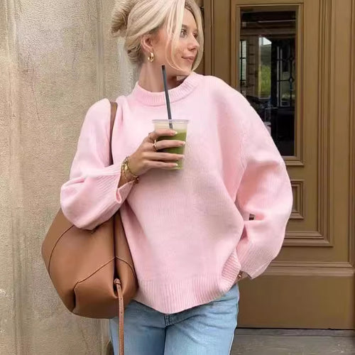 Damen lässiger Pullover mit überschnittenen Schultern R&B
