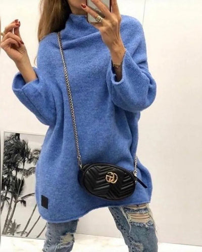 Damen großzügig geschnittener Strickpullover mit weitem Bündchen und modischem Schnitt R&B