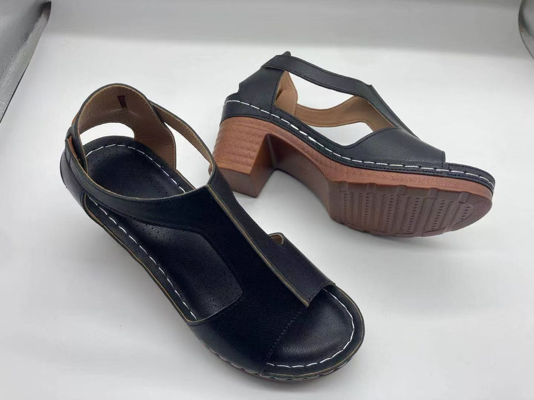 Damen Komfortable Wedge-Sandaletten mit verstellbarem Riemendesign und ergonomischem Fußbett R&B