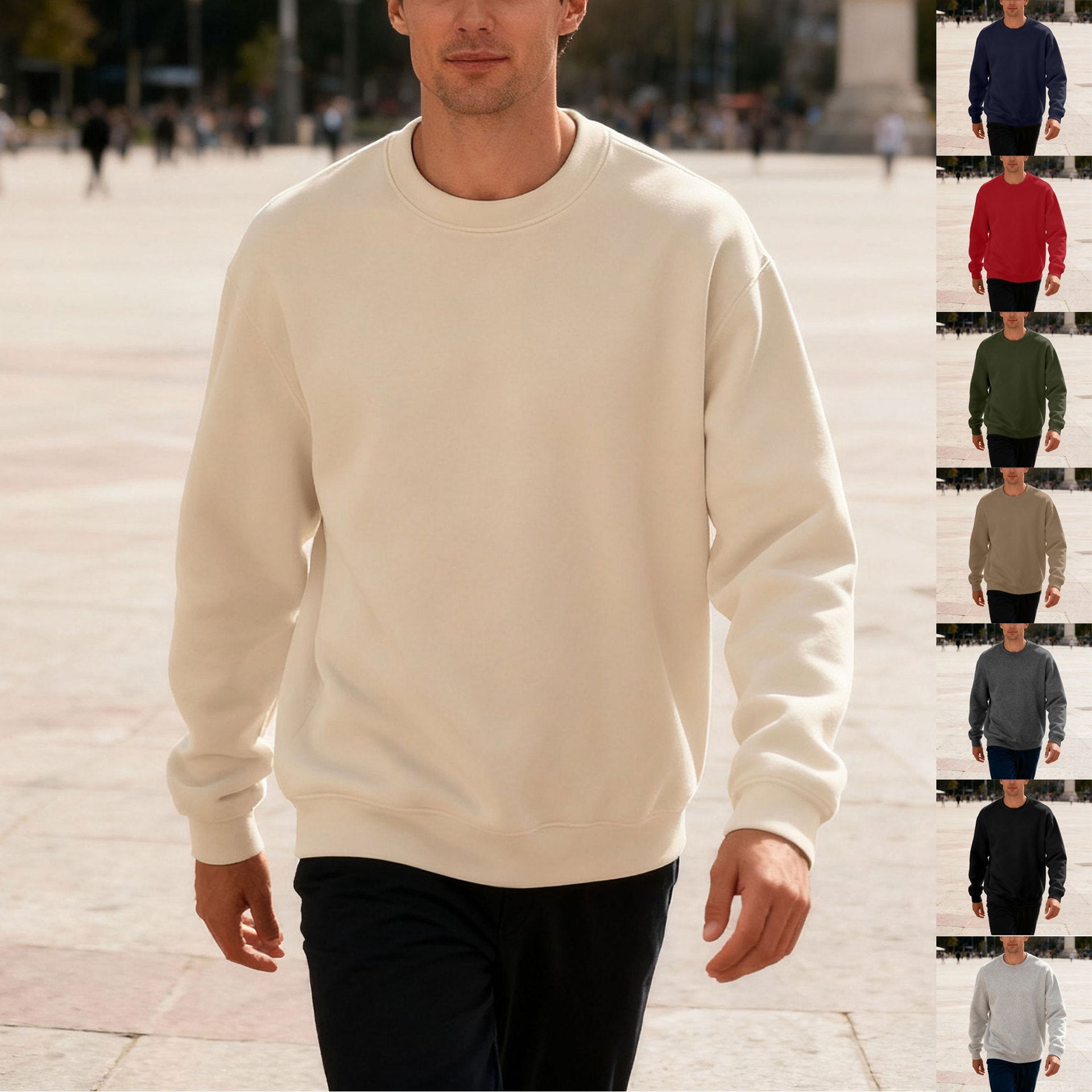 Herren bequemer Sweatshirt mit relaxed-fit Schnitt und elastischen Bündchen R&B