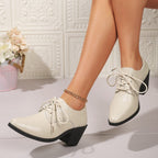 Damen Modische Schnürschuhe mit Blockabsatz