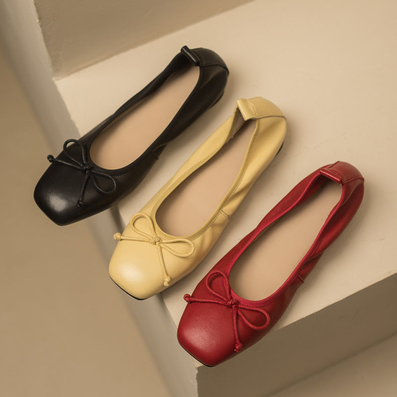 Damen Bequeme und stilvolle Ballerinas mit Schleifenakzent