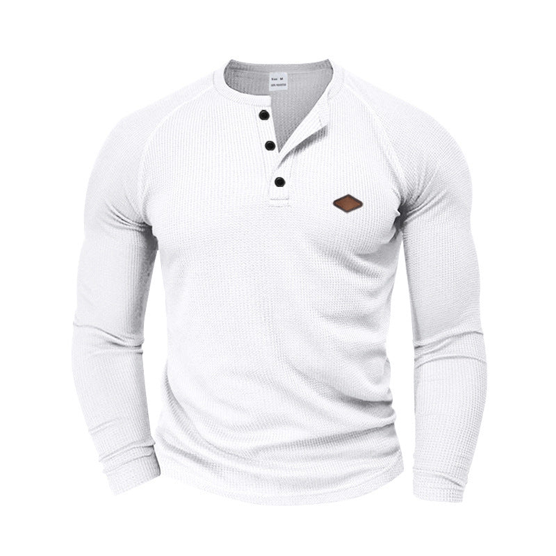 Herren Langarm Hemd mit strukturiertem GewR&Be und modischen Knopfdetails R&B