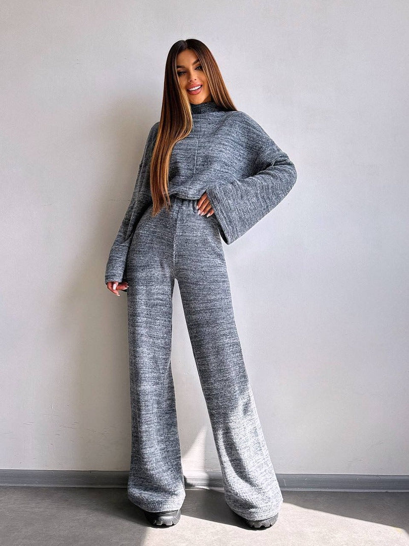 Damen Bequemer Sweat-Loungewear-Anzug mit weitem Schnitt und hohen Ärmeln R&B