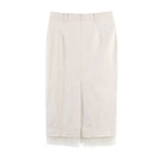 Damen eleganter Bleistiftrock mit transparentem Spitzenabschluss R&B