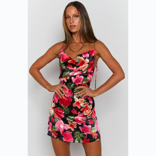 Damen figurbetontes Kleid mit floralem Design und attraktivem Schnitt R&B