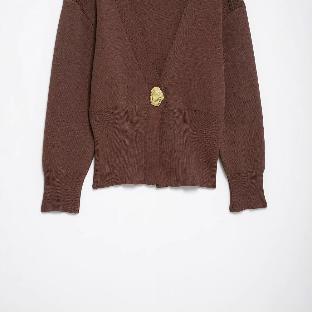 Damen lässige Strickjacke mit dekorativen Knopfdetails und elegantem Schnitt R&B