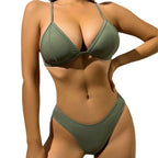 Damen Triangel-Bikini mit nahtlosem Design und verstellbaren Trägern R&B