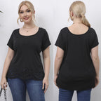 Damen Oberteil mit floralem Lochmuster R&B