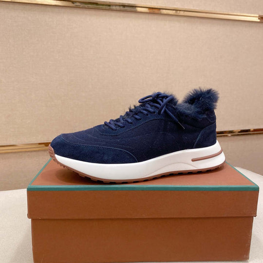 Damen Sportliche Sneakers mit luxuriösem Fellkragen R&B
