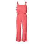 Damen Fließendes Jumpsuit mit Rüschendetails und stylischen Spaghetti-Trägern R&B