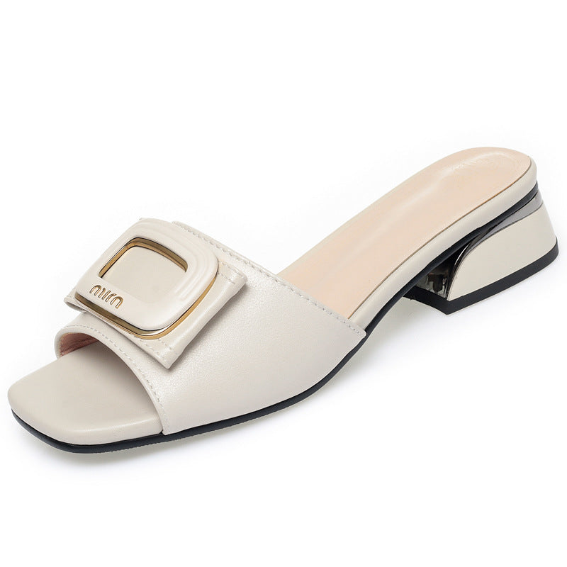 Damen Elegante und modische Sling-Sandaletten mit funkelndem Schmuckelement R&B