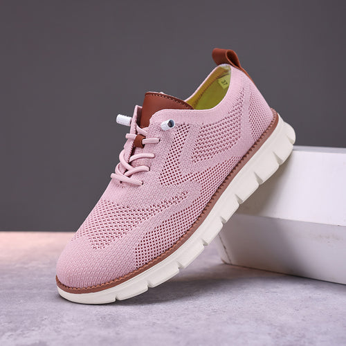Damen nan gestrickter Derby-Sneaker mit flexibler Rillenlaufsohle und gepolstertem Komfortfußbett R&B