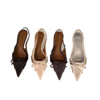 Damen Slingback-Pumps mit zartem Schleifen-Detail und elegantem Design EB