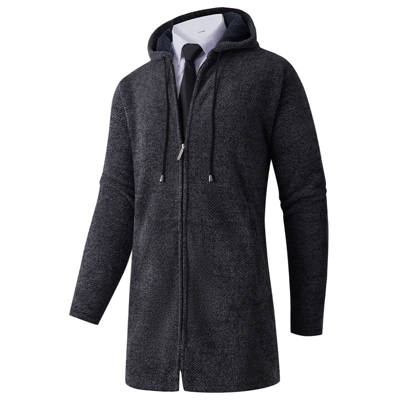 Herren lässiger Hoodie-Jacke mit außenliegendem Reißverschluss und praktischer Kapuze R&B