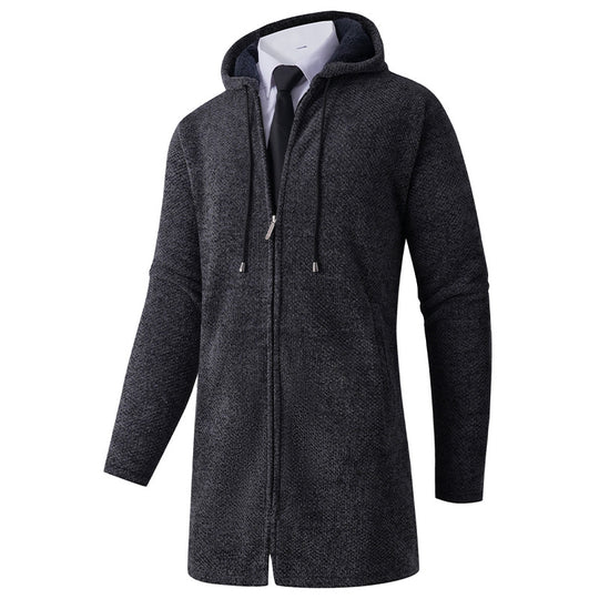 Herren lässiger Hoodie-Jacke mit außenliegendem Reißverschluss und praktischer Kapuze R&B