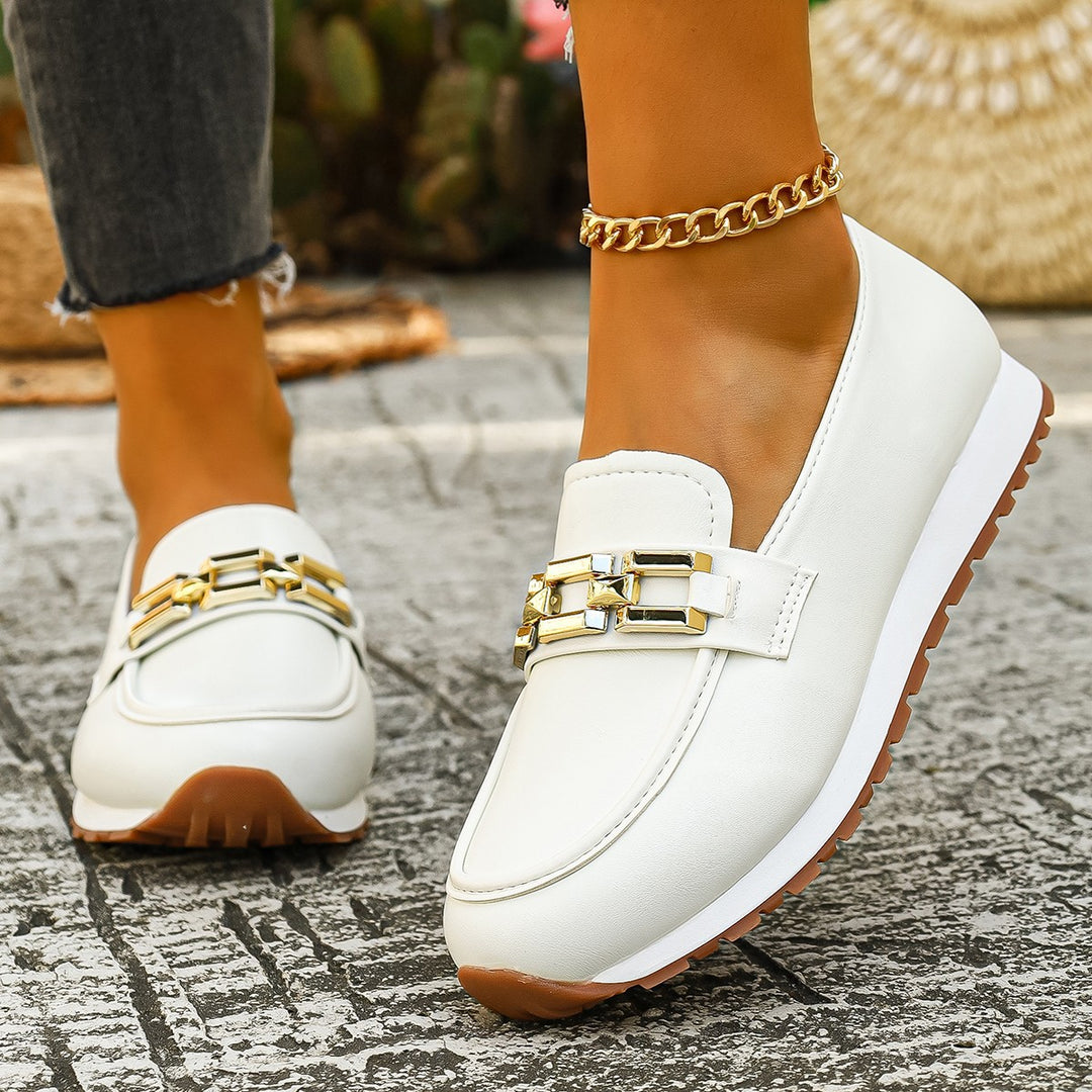 Damen Mokassin-Schuhe mit modischem Schnallen-Design R&B
