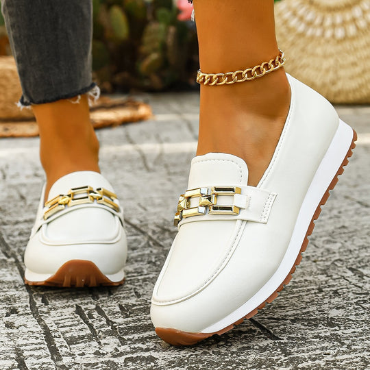 Damen Mokassin-Schuhe mit modischem Schnallen-Design R&B