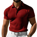 Herren nan Poloshirt mit Strukturstrick und schmalem Schnitt R&B