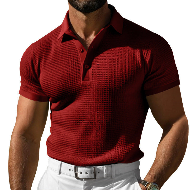 Herren nan Poloshirt mit Strukturstrick und schmalem Schnitt R&B