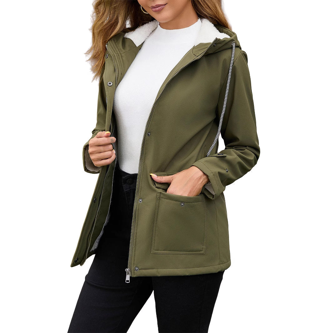 Damen Funktionale Winterjacke mit Fleece-Futter und Kapuze R&B