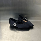 Damen Elegante Ballerinas mit modischem Riemen und funkelndem Schmuckdetail R&B