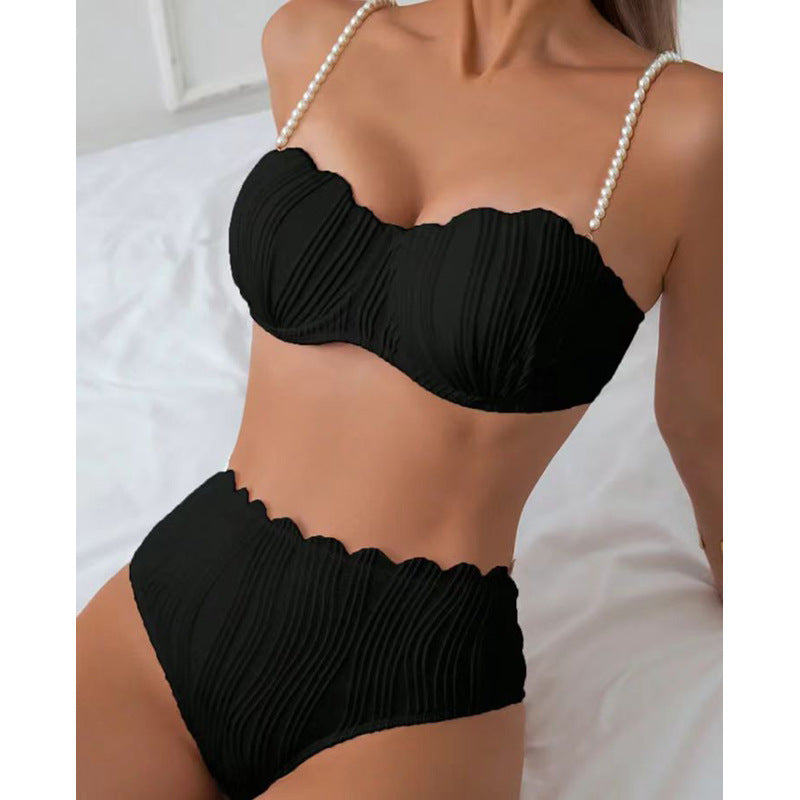 Damen Hochwertiger Push-Up Bikini mit Skulptur-Rippdesign R&B