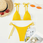 Damen Triangel-Bikini mit verspieltem Bindedesign R&B