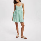 Damen Sommerliches Kurzkleid mit verstellbaren Trägern und Rüschensaum R&B