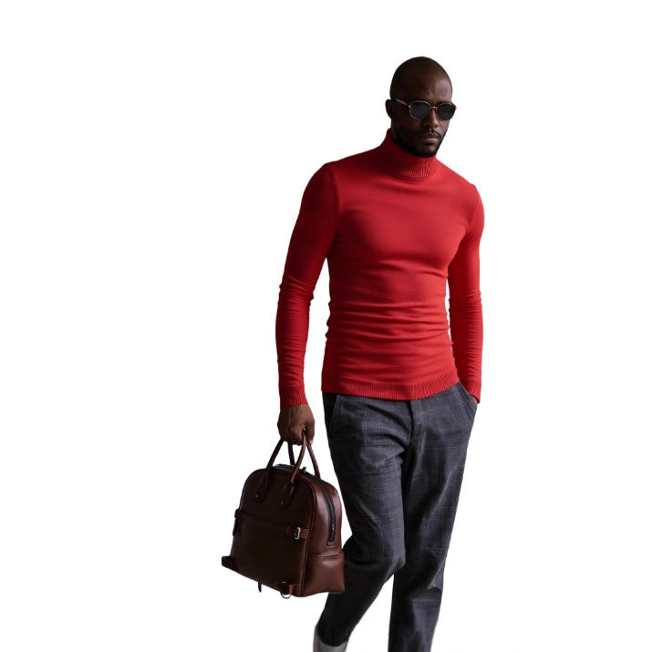 Herren rollkragen pullover mit feiner Struktur R&B