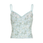 Damen Spitzen-Top mit floraler Gestaltung und raffiniertem V-Ausschnitt R&B