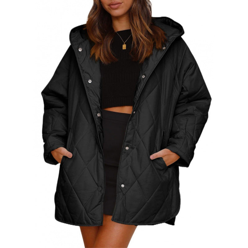 Damen warme Steppjacke mit Kapuze R&B