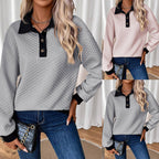 Damen stylischer und bequemer Sweatshirt mit Kragen R&B