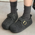 Damen Filzclogs mit dekorativem Schnallenverschluss R&B