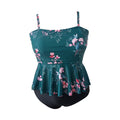 Damen Badeanzug mit schickem Flatterrock und floralem Design R&B