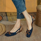 Damen Slingback Ballerinas mit eleganter Schnallen-Applikation