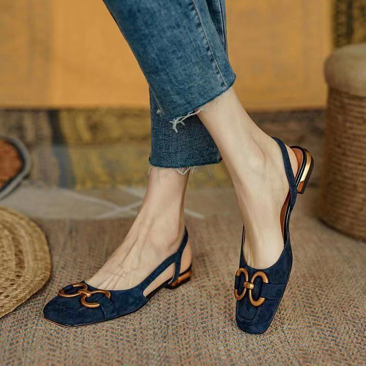 Damen Slingback Ballerinas mit eleganter Schnallen-Applikation
