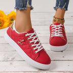 Damen Sportliche Schnür-Sneaker mit elegantem Steppdesign R&B