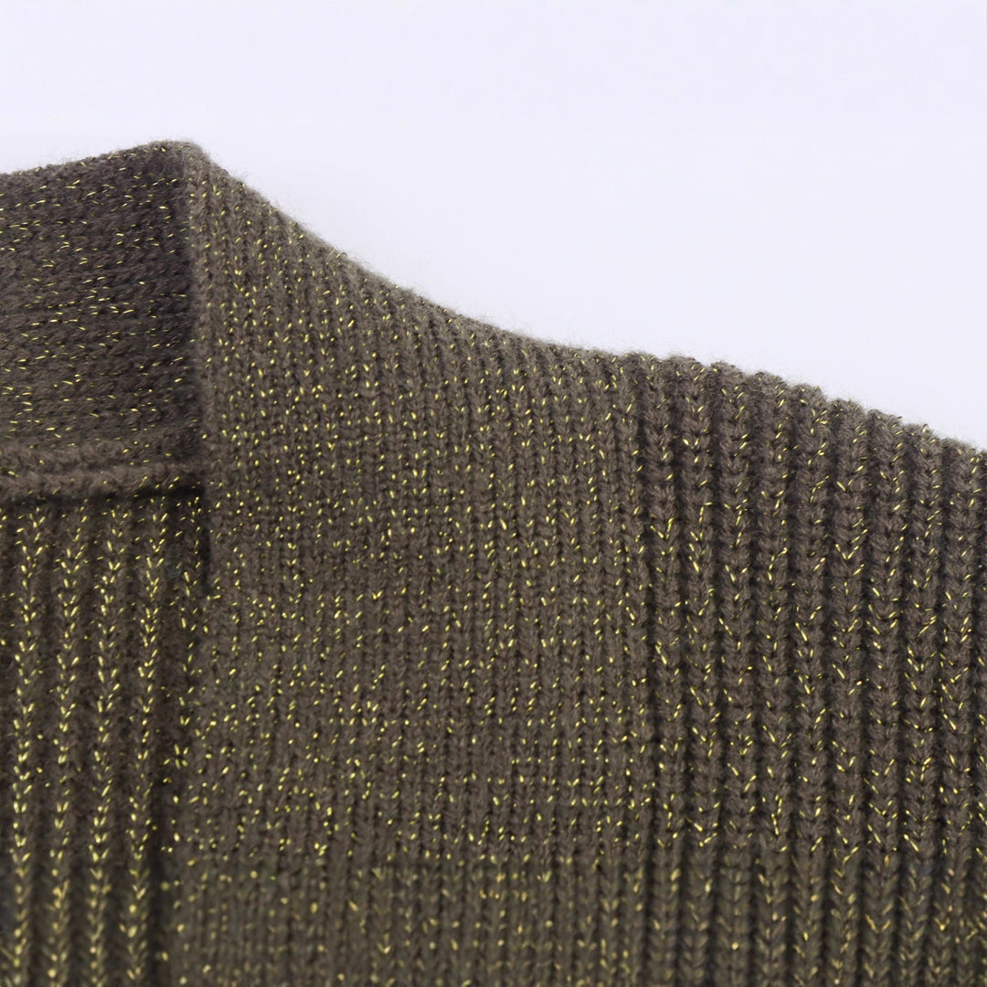Damen Lange Strickjacke mit Gürtel und Taschen R&B