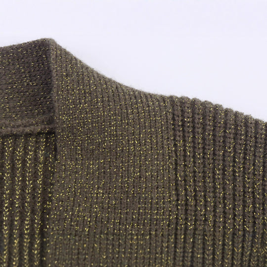 Damen Lange Strickjacke mit Gürtel und Taschen R&B