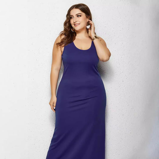 Damen figurbetontes Maxikleid mit klassischen Details R&B