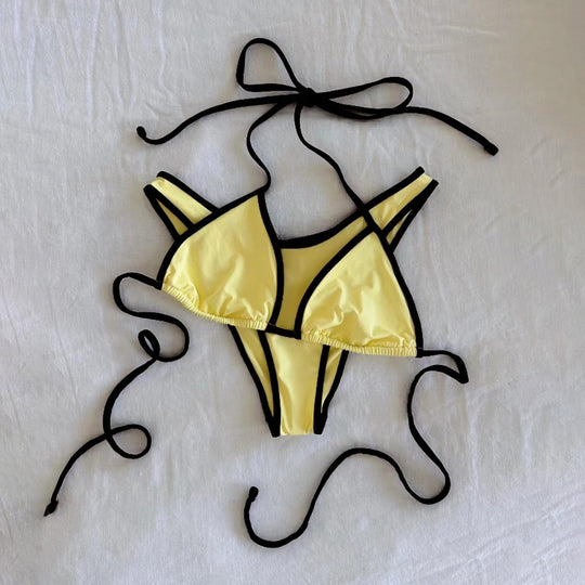 Damen Triangel-Bikini mit aufregendem Streifen-Design R&B