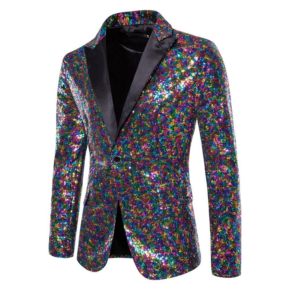Herren schimmernder Pailletten Blazer R&B