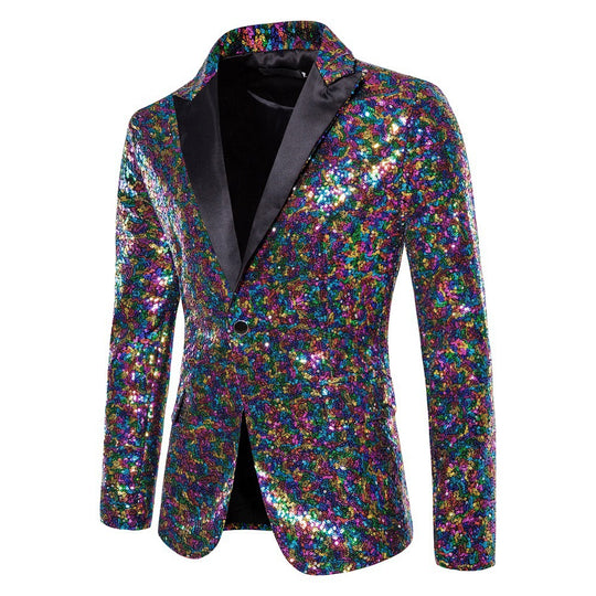 Herren schimmernder Pailletten Blazer R&B