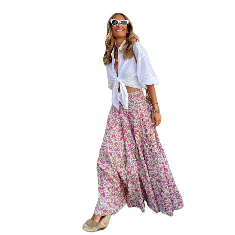 Damen Maxi-Rock mit floralem Muster R&B