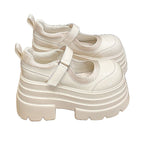 Damen modische Plateau-Schuhe mit praktischem Riemenverschluss